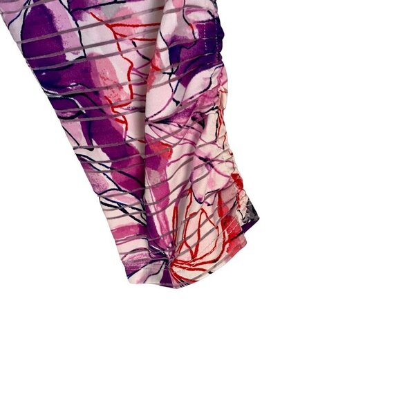 Emily Daniels Pink Purple Floral Print 3/4 Sleeves Top Women's Medium - Picture 6 of 10